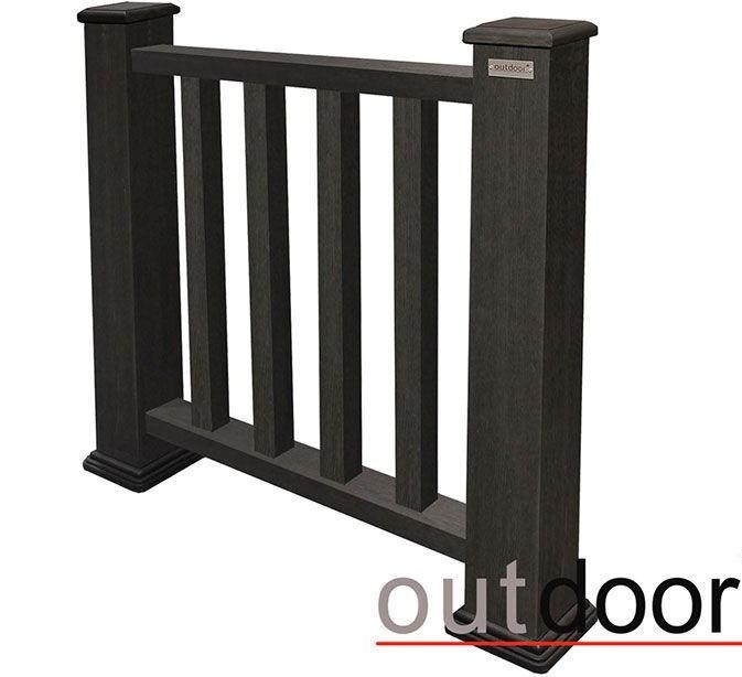 Ограждение из ДПК Outdoor Classic 3D STORM черного цвета купить в Славянске-на-Кубани