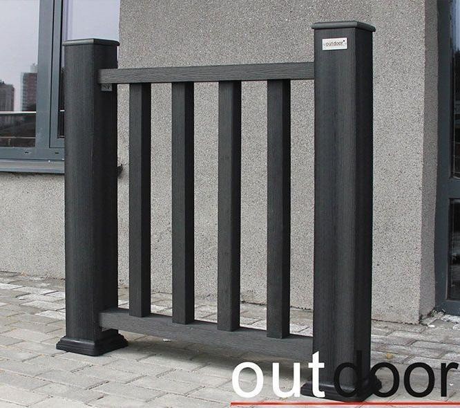 Ограждение из ДПК Outdoor Classic 3D STORM черного цвета купить в Славянске-на-Кубани