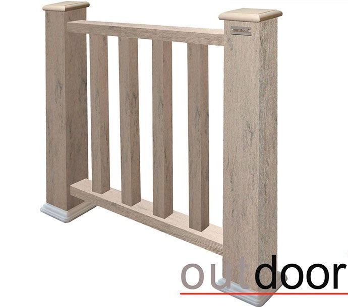Ограждение из ДПК Outdoor Классик 3D STORM в сером миксе купить в Славянске-на-Кубани