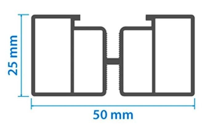 Алюминиевая несущая лага KRONEX 50x25x3000 мм купить в Славянске-на-Кубани