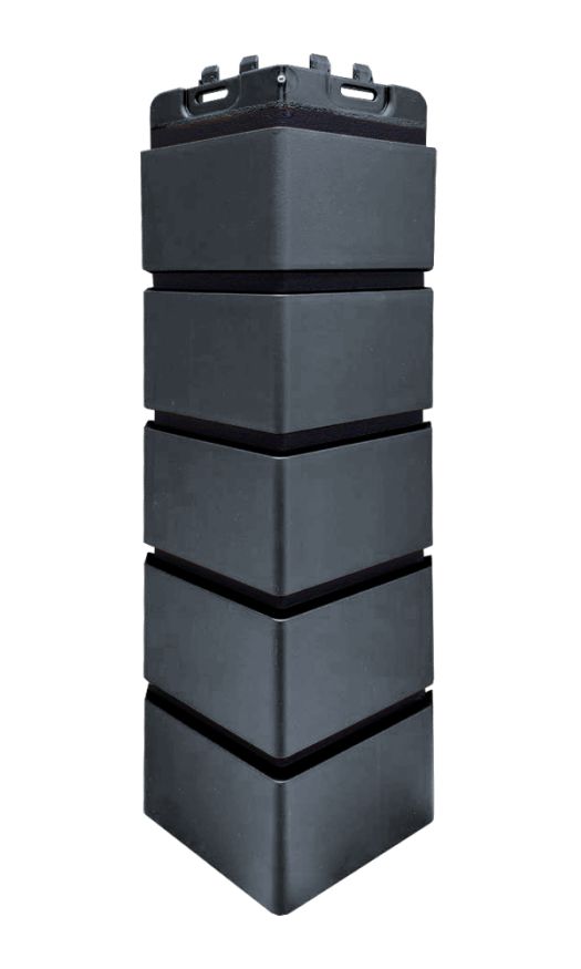 Угол наружный Grand Line, Состаренный кирпич Design, Графит, шов RAL 9005 купить в Славянске-на-Кубани