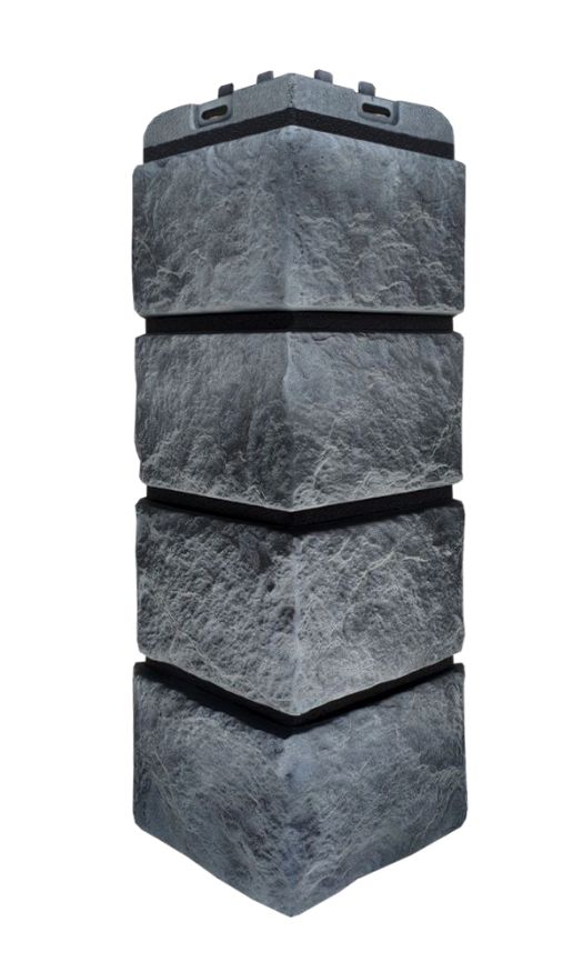 Угол наружный Grand Line, Колотый Камень Design Plus, Антрацит (черный шов) купить в Славянске-на-Кубани
