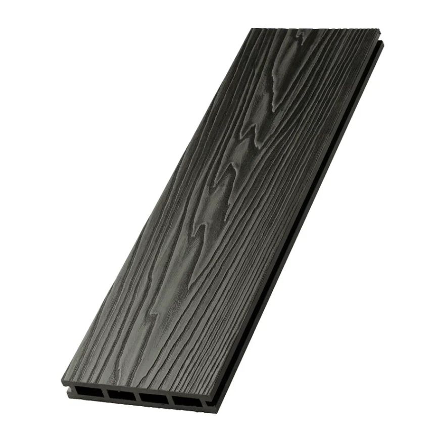 Террасная доска ДПК NanoWood New 3D тиснение + вельвет Графит купить в Славянске-на-Кубани