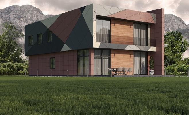 Фиброцементные панели Roofas COLOR Line Красный купить в Славянске-на-Кубани